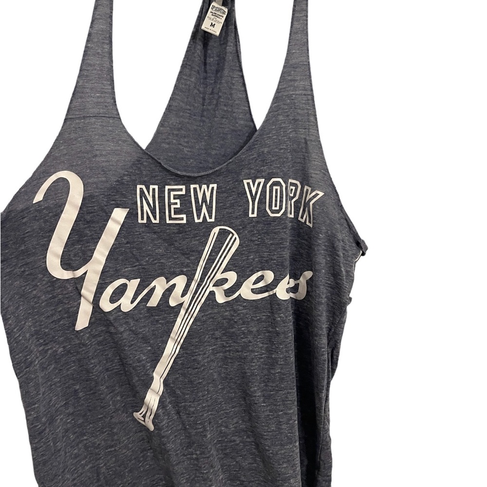 Victoria Secret Love Pink New York Yankees tank Heather gray blue size Medium